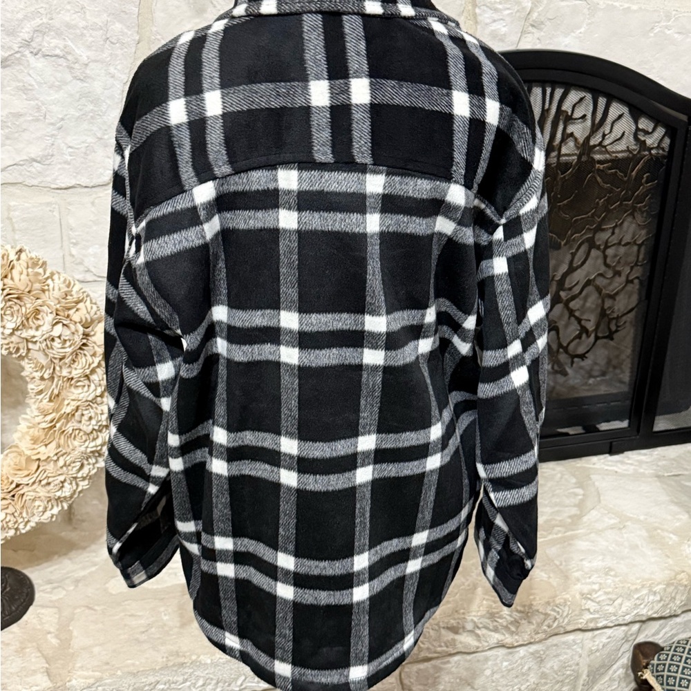 Member's Mark Women's Black & White Plaid Shacket - Picture 2 of 5